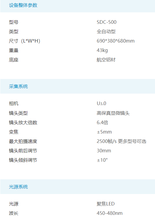 全自動接觸角測量儀參數